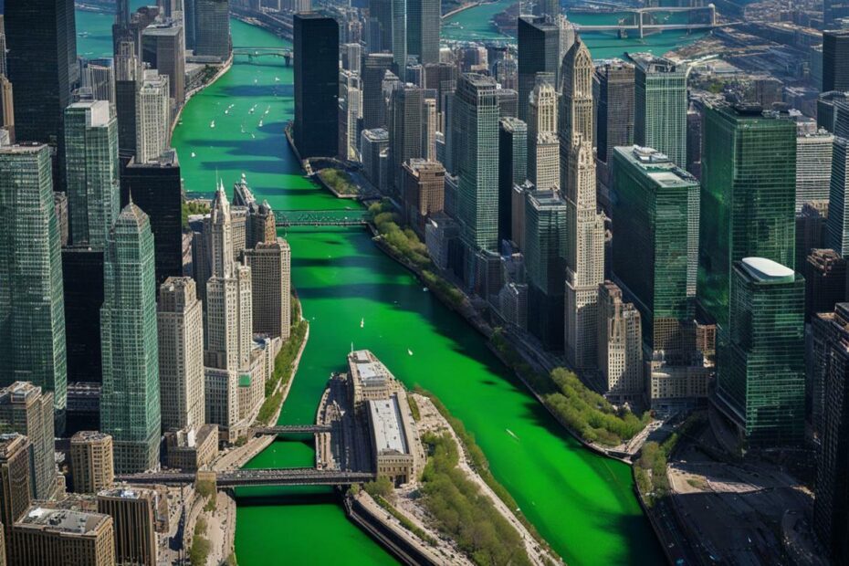 what turns chicago river green