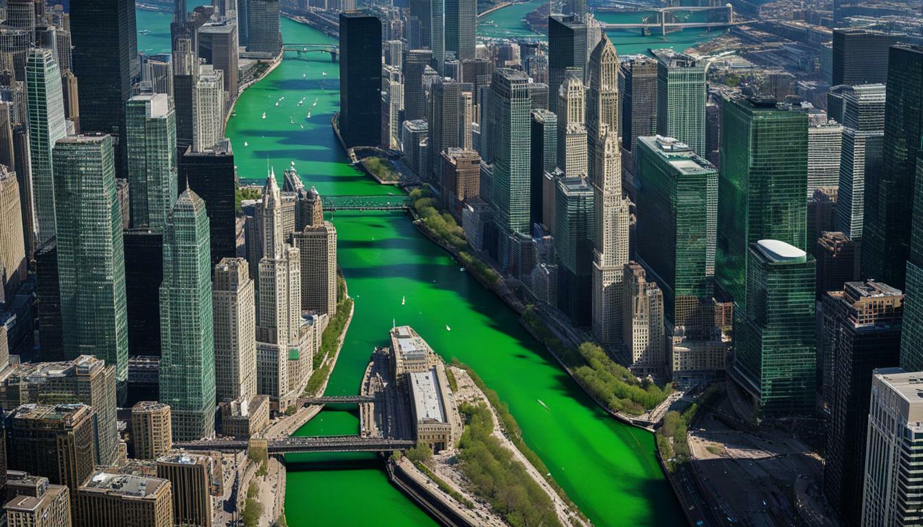 what turns chicago river green